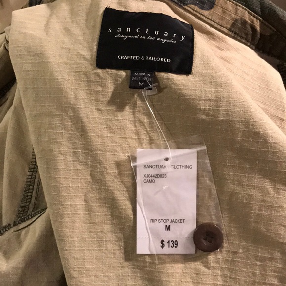 Sanctuary Camo Rip Stop Jacket 100% cotton Size M - Picture 6 of 9